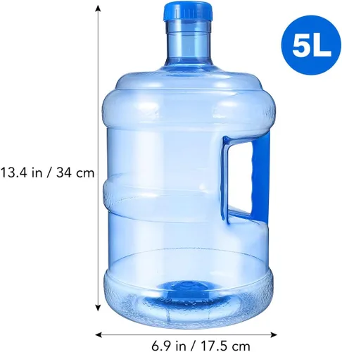 Vista 2 de Botella de agua de 5 litros – Botella de agua reutilizable – Dispensador de jarra de agua de gran capacidad, contenedor de almacenamiento de agua