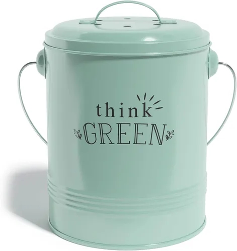 Vista 9 de Barnyard Designs Contenedor de Compost para Encimera de Cocina - Compostador de Encimera de 1.2 Galones con Filtros Extra Absorbentes de Olores