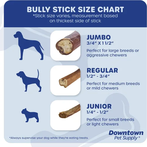 Vista 3 de Downtown Pet Supply Thin Junior Bully Sticks (6 pulgadas – 1/2 libra) – Palitos de matón para perros pequeños y cachorros – Un solo ingrediente