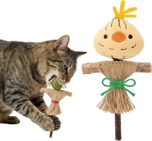 Walfront Silvervine Cat Toy Natural Cat Chew Toy Dental Matatabi Stick Kitten Toy for Teeth Cleaning Boredom Relief Stress Reduction Durable