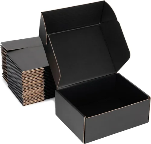 Vista 26 de Cajas de envío pequeñas de 6 x 4 x 3 pulgadas (paquete de 25) – Cajas de cartón corrugado negro resistentes para pequeñas empresas, comercio