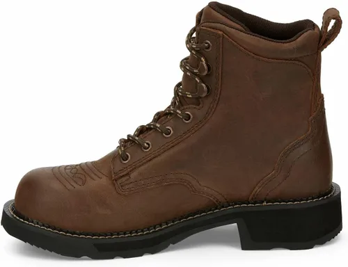 Vista 3 de Justin - Botas de trabajo de acero Gypsy Katerina WP para mujer, 7, Marrón, 7.5