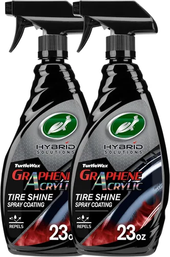 Vista 9 de Turtle Wax Hybrid Solutions Recubrimiento en Aerosol de Brillo Acrílico de Grafeno para Neumáticos, Brillo Negro Intenso de Larga Duración, Sin