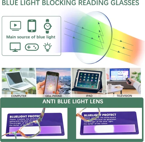 Vista 3 de CLASAGA Reading Glasses for Women, Pattern Print Blue Light Blocking Stylish Ladies Computer Readers Eyeglasses