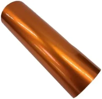 Vista 2 de Rollo de vinilo de cobre naranja metálico brillante para automóvil, rollo de lámina adhesiva (1 x 5 pies)