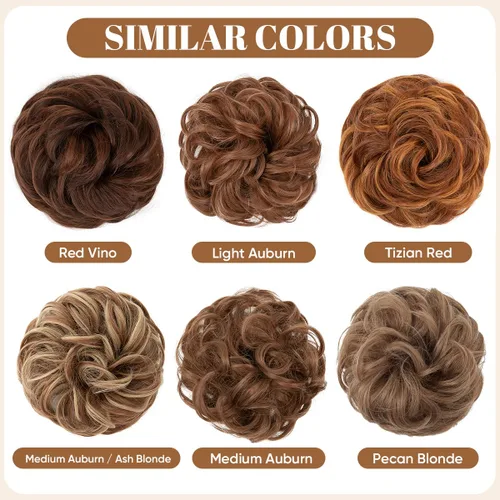 Vista 3 de CJL HAIR Extensiones de cabello ondulado y rizado de tamaño grande para mujer, extensiones de cabello sintético para cola de caballo de caballo