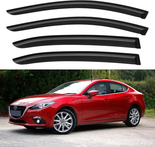 Vista 226 de YQAUTEC - Viseras para ventana, protectores contra la lluvia, compatibles con Subaru WRX 2015-2021, deflectores de viento para ventanas, viseras