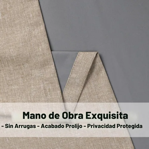 Vista 4 de Flyfun Cortinas opacas con ojales para dormitorio y sala de estar, juego de 2 paneles con aislamiento térmico para oscurecer la habitación