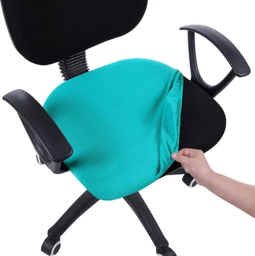 Vista 15 de Smiry Fundas de asiento de silla de computadora de oficina, de jacquard elástico, extraíbles, lavables, antipolvo, protectores de cojín para silla