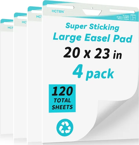 120 hojas de caballete adhesivo grueso, 20 x 23 pulgadas, 30 hojas/bloc, 4 blocs por paquete, papel de tabla de ancla, papel de tabla de ancla,