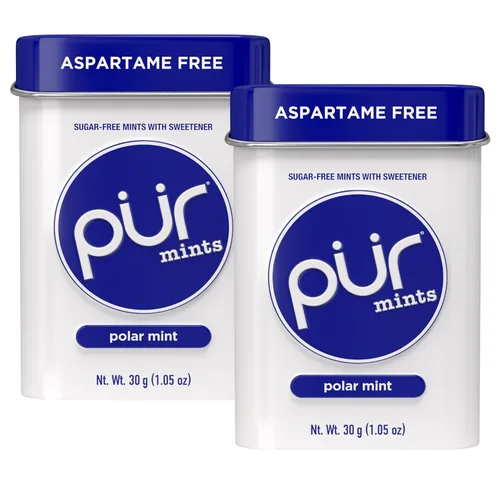 Vista 23 de PUR Mints Sin aspartamo Hecho con xilitol Sin azúcar, vegano, sin gluten y apto para dieta cetogénica Mentas naturales con sabor a menta, 30