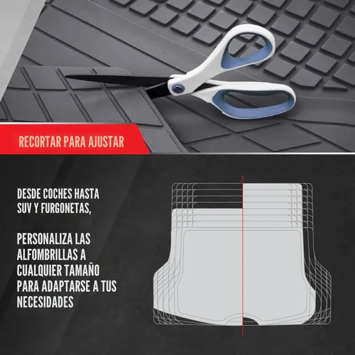 Vista 5 de Motor Trend FlexTough - Tapete de carga trasero, recortable, de alta resistencia para maletero, forro universal de carga trasera, flexible, tapetes