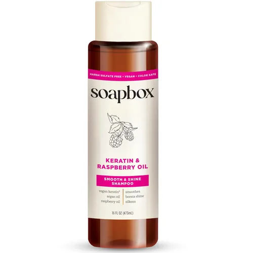 Vista 2 de Soapbox Champú de queratina Shine Boosting, champú sin sulfato duro con aceite de argán, silicona y parabenos, color seguro y vegano, 16 onzas