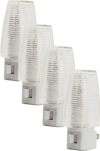 Vista 2 de Kingman Enchufe de pared de luz nocturna con interruptor de encendido/apagado, blanco cálido, certificación UL, 120 V 4 W (paquete de 1)