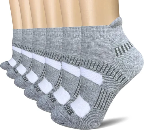 BERING Calcetines deportivos para correr al tobillo para mujer (6 pares)