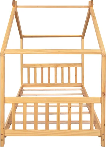 Vista 67 de Harper & Bright Designs Cama matrimonial para niños, cama de madera con cabecera y estribo, base de cama matrimonial para niños pequeños, cuna