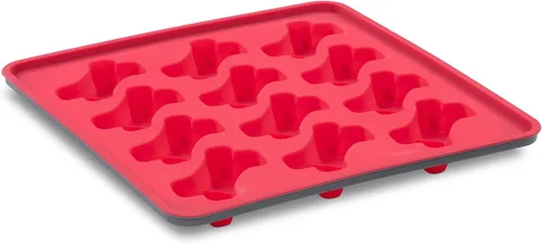 Messy Mutts Molde de silicona para golosinas y adornos para perros, 10 pulgadas, huesos, sandía | Molde de silicona enmarcado de 10 x 10 pulgadas