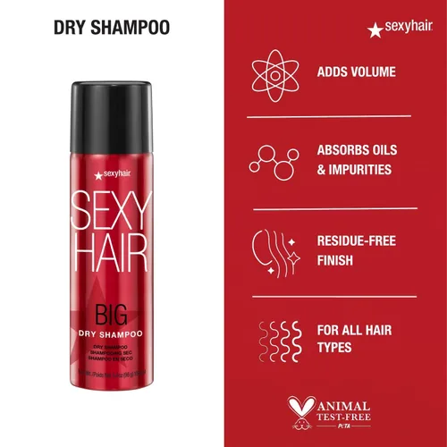 Vista 6 de SexyHair Big Dry Shampoo Elimina aceites e impurezas Proporciona volumen adicional Todo tipo de cabello