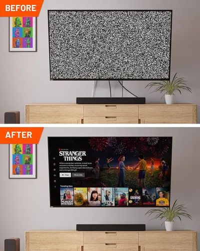 Vista 5 de ECHOGEAR Ocultador de cables de TV para TV montada en la pared - Kit de gestión de cables oculta cables de TV - Incluye 2 pasos de cable, soportes