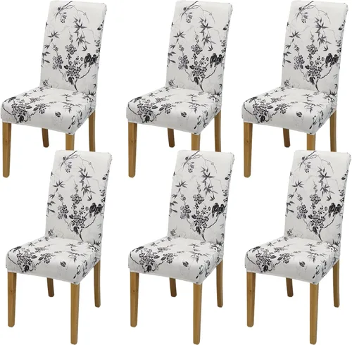 Vista 31 de Fundas para Sillas de Comedor, Juego de Fundas para Sillas de Comedor de 4 Piezas, Fundas Elásticas para Sillas de Cocina, Fundas para Sillas