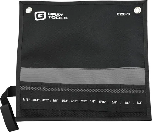 Vista 4 de Juego de punzones de latón de 12 piezas con bolsa de almacenamiento, fabricado en Estados Unidos