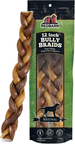 Vista 15 de Redbarn Palos de Bully Trenzados de 5 pulgadas Golosinas para Perros, masticable de 5 pulgadas, caja de 30