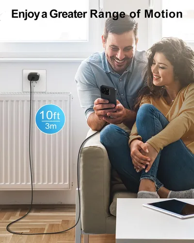 Vista 7 de Cargador tipo C de carga rápida, paquete de 2 [3.05m y 1.83m] cable USB C largo con bloque de cargador súper rápido de 25W para teléfono compatible