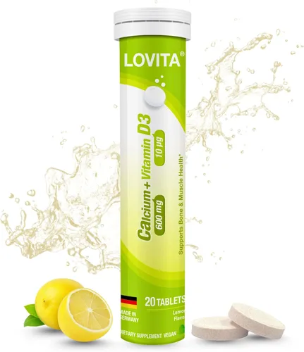 Vista 10 de LOVITA Comprimidos efervescentes del complejo de vitamina B, 20 unidades, más extracto de taurina y ginseng, apoya el metabolismo energético, sabor