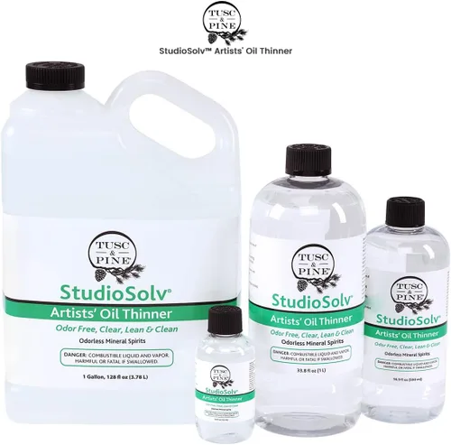Vista 7 de Tusc & Pine StudioSolv™ Spirits minerales inodoros 33.8 oz (1 litro) - Disolvente espiritual purificado sin olor para aceites adelgazantes