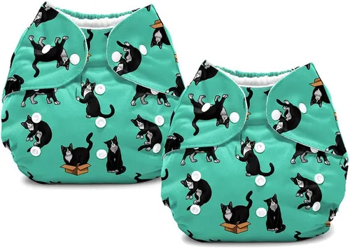 Vista 11 de WIRESTER Pañal de tela para bebé, tamaño único, ajustable, lavable, reutilizable, pañal de bolsillo de tela para bebé, color negro y blanco