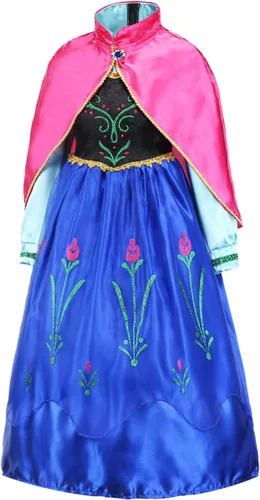Vista 2 de VBY Disfraz de princesa para niñas, vestido de fiesta de cumpleaños, Halloween, cosplay, con accesorios, 3-8T