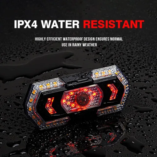Vista 7 de KaiDengZhe - Luz trasera para bicicleta, luces indicadoras para bicicleta, 5 modos de luz, luz trasera de bicicleta, impermeable, luz estroboscópica