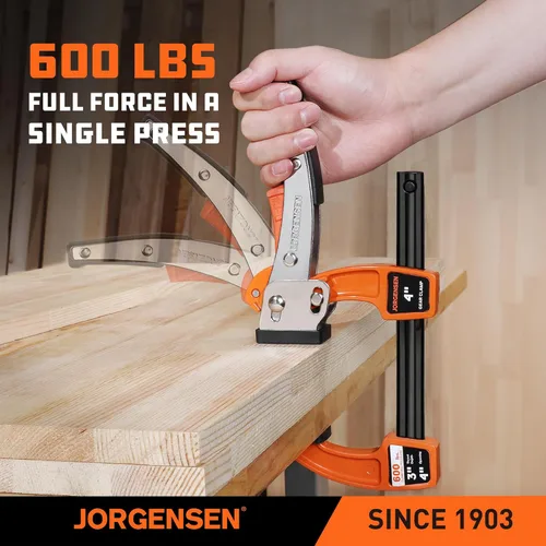 Vista 6 de Jorgensen Juego de abrazaderas de barra de 4 pulgadas, abrazadera de barra de trinquete para carpintería, abrazadera de engranaje de liberación