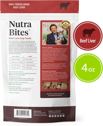 Vista 6 de ULTIMATE PET NUTRITION Nutra Bites - Golosinas liofilizadas de un solo ingrediente crudo para entrenamiento y complemento alimenticio para perros, 4