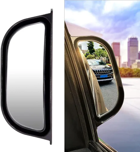 Vista 2 de Espejo retrovisor lateral del pasajero, retrovisores ajustables para automóviles, accesorios universales para automóvil para bajarse de forma segura
