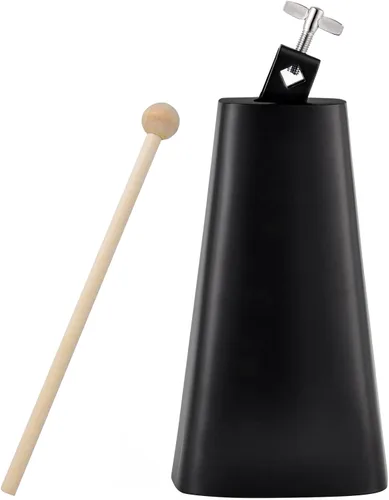 Vista 11 de Eastrock Cencerros de Vaca de Acero Metálico de 8 Pulgadas Generadores de Ruido Percusión de Mano con Baqueta para Batería