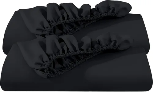 Vista 25 de Bare Home Paquete de 2 sábanas bajeras ajustadas tamaño individual - microfibra ultrasuave de alta calidad 1800, resistente a las arrugas, bolsillo