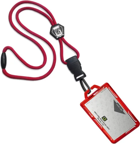 Vista 8 de Specialist ID tarjetero con identificación por radiofrecuencia para 2 tarjetas de identificación, con arnés y cordón resistente, Negro