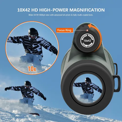 Vista 2 de Telescopio monocular HD 10x42 BAK4&FMC impermeable regalo