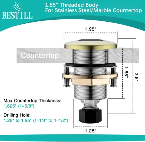 Vista 6 de BESTILL Kit de interruptor de aire de eliminación de basura, certificado UL (E530042), interruptor de encendido/apagado superior del fregadero