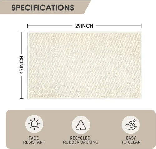 Vista 3 de Artoid Mode - Alfombra de puerta beige lavable a máquina, antideslizante, suave y resistente a manchas para cocina, pasillo, baño y lavandería