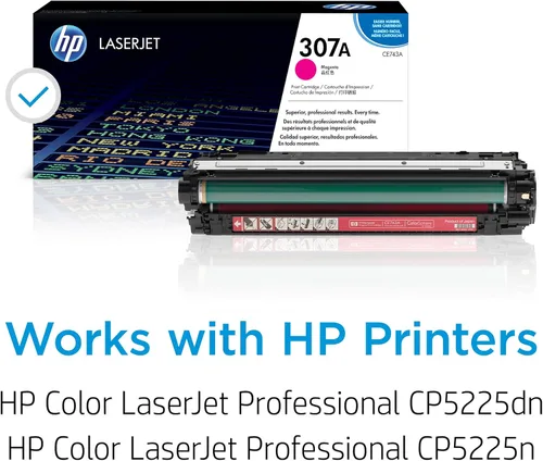 Vista 2 de HP Cartucho de tóner magenta 307A Funciona con HP Color LaserJet Professional CP5225 Series CE743A