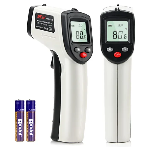 Termómetro infrarrojo láser digital sin contacto, -58℉~ 752℉ (-58.0 °F ~ 752.0 °F) Pistola de temperatura IR de mano con emisividad ajustable para