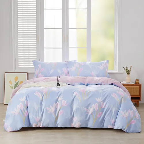 Vista 47 de SAPHREAS Juego de Funda de Edredón de Flores Rosas 2 piezas Algodón Estilo Jardín Campanilla Floral Ropa de Cama Juego de Funda de Edredón 100%