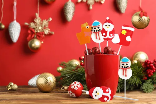 Vista 6 de Fruidles Paleta de Navidad de Papá Noel, reno, muñeco de nieve, surtido de botas de Navidad, sabor a fruta mixta, paquete de 12, 2 pulgadas