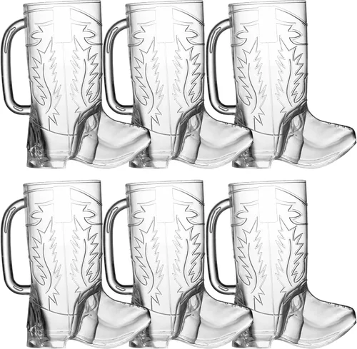 Vista 9 de JoyServe Tazas en Forma de Bota de Vaquero - (Paquete a Granel de 12) Tazas de Bebida de 17oz, Tazas Reutilizables de Plástico sin BPA para Niños