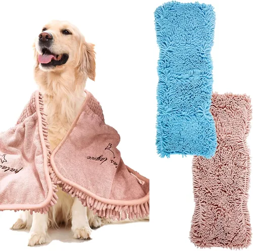 Vista 14 de Patas Lague Toalla absorbente para perros de secado grande, 35 x 15 pulgadas, toalla de baño de microfibra extra grande de secado rápido
