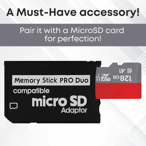 Vista 2 de Skywin Memory Stick Pro Duo Adapter - Card Reader for PSP Memory Duo Adapter, Easy-to-Use -Compatible with PlayStation Card, Camera, or Handycam