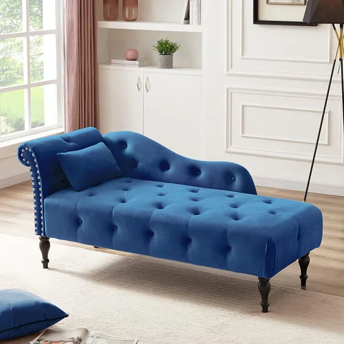 Vista 19 de HomSof Silla moderna de interior con tumbona sin brazos con patas de madera maciza