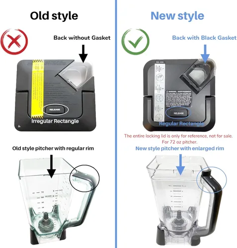 Vista 3 de Blender - Tapa de boquilla para jarra de 72 onzas con junta, parte superior de repuesto compatible con Ninja 1200 1300 1500 vatios BL610 BL640 BL642